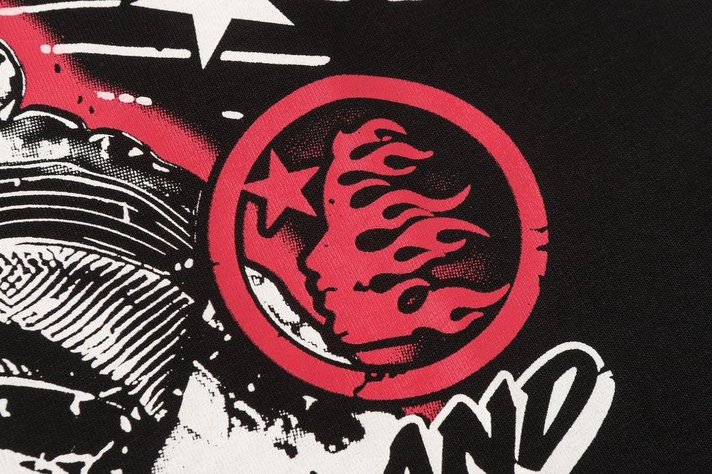 Graphic Hellstar Tee Shirt Men'S Black Cotton NEW