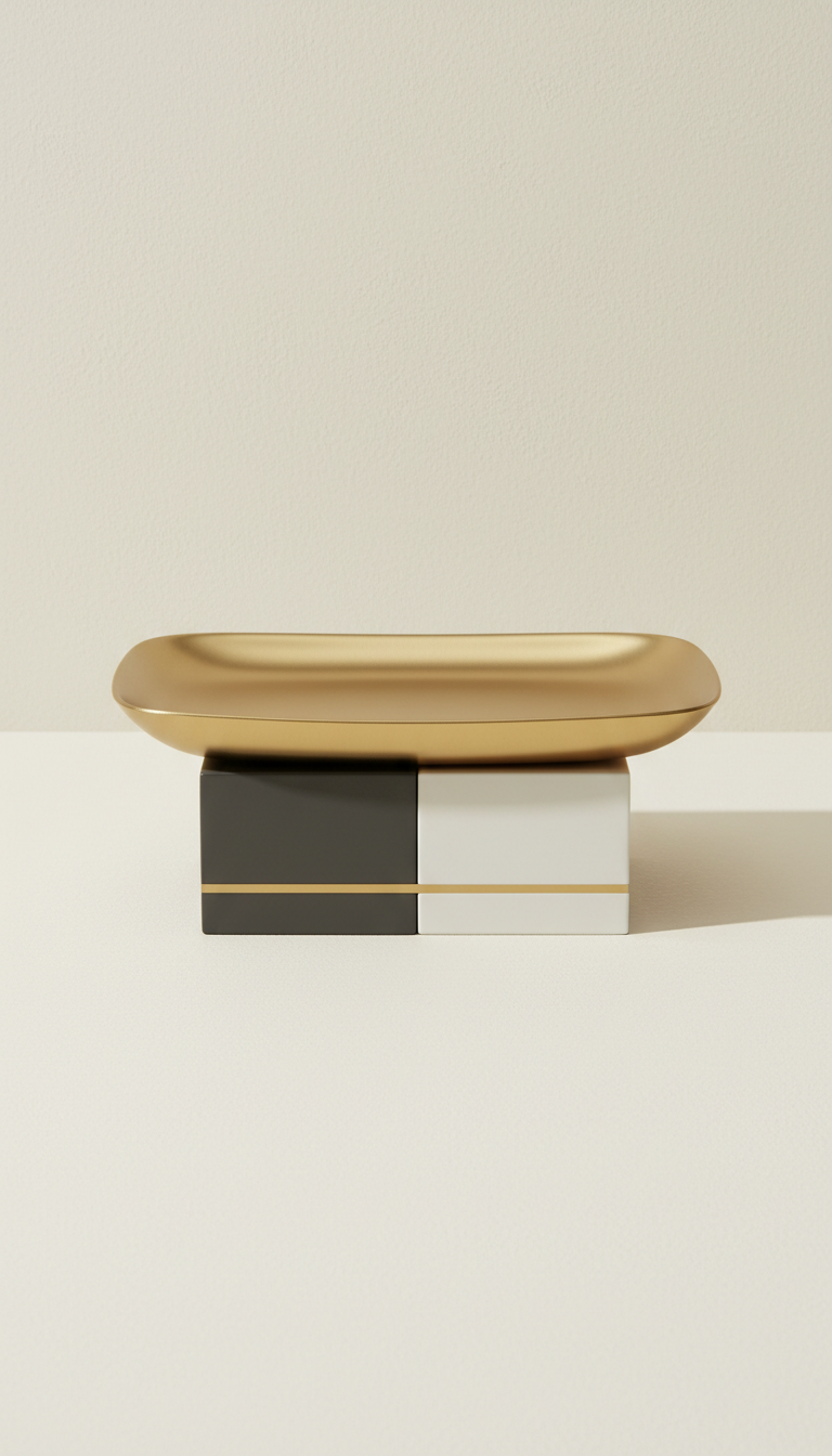 Muted Gold Metal Catchall Tray