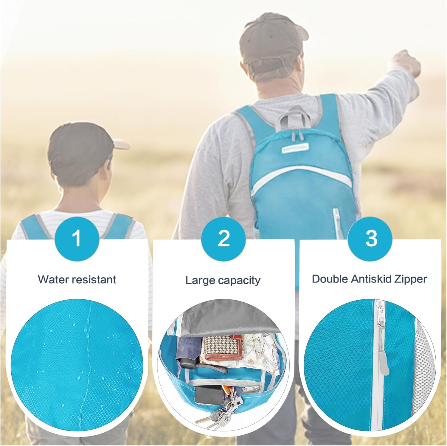 35L Foldable Waterproof Backpack for Outdoor Sports Travel inside Wet Clothes Compartment Packable for Multiple