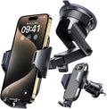 [True Military-Grade] Car Phone Holder  [Upgraded Strongest Suction&Clip] Cell Phone Mount for Dashboard Windshield Vent Kit, Truck Cradle Stand for Iphone 17 Pro Max 16 15 14 Android,Ink Black