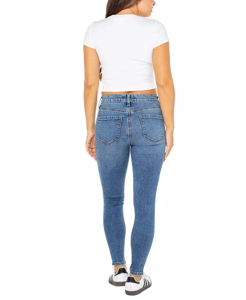 Juniors' Curvy Mid-Rise Skinny Ankle Jeans