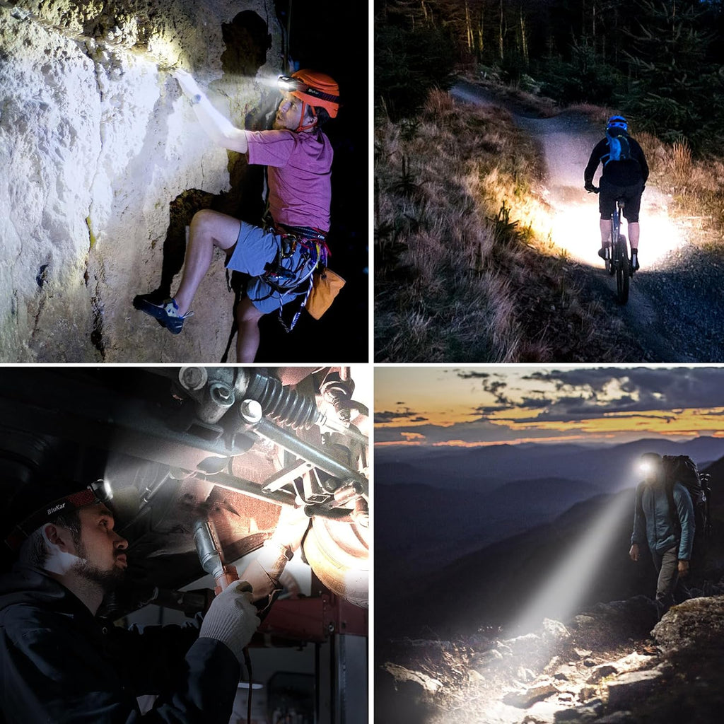 LED Headlamp Rechargeable, 2000L Super Bright Headlight Flashlight | 8 Modes & Stepless Dimming, Spotlight & Floodlight, Motion Sensor, IPX5 Waterproof for Camping,Hiking,Running,Fishing -2 Pack