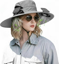 Hat with Fans Solar Power, 2-In-1 UPF 50+ Wide Brim Sun Hat, Fishing Essentials for Camping Hiking Beach Summer Safari