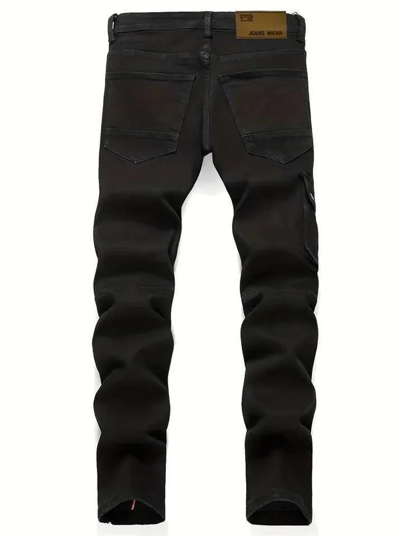 American and New Black European Washed Embroidery Jeans C260707