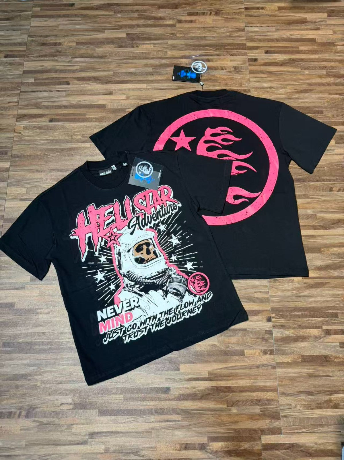 Graphic Hellstar Tee Shirt Men'S Black Cotton NEW