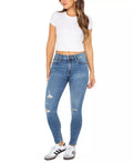 Juniors' Curvy Mid-Rise Skinny Ankle Jeans