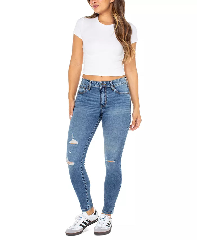 Juniors' Curvy Mid-Rise Skinny Ankle Jeans