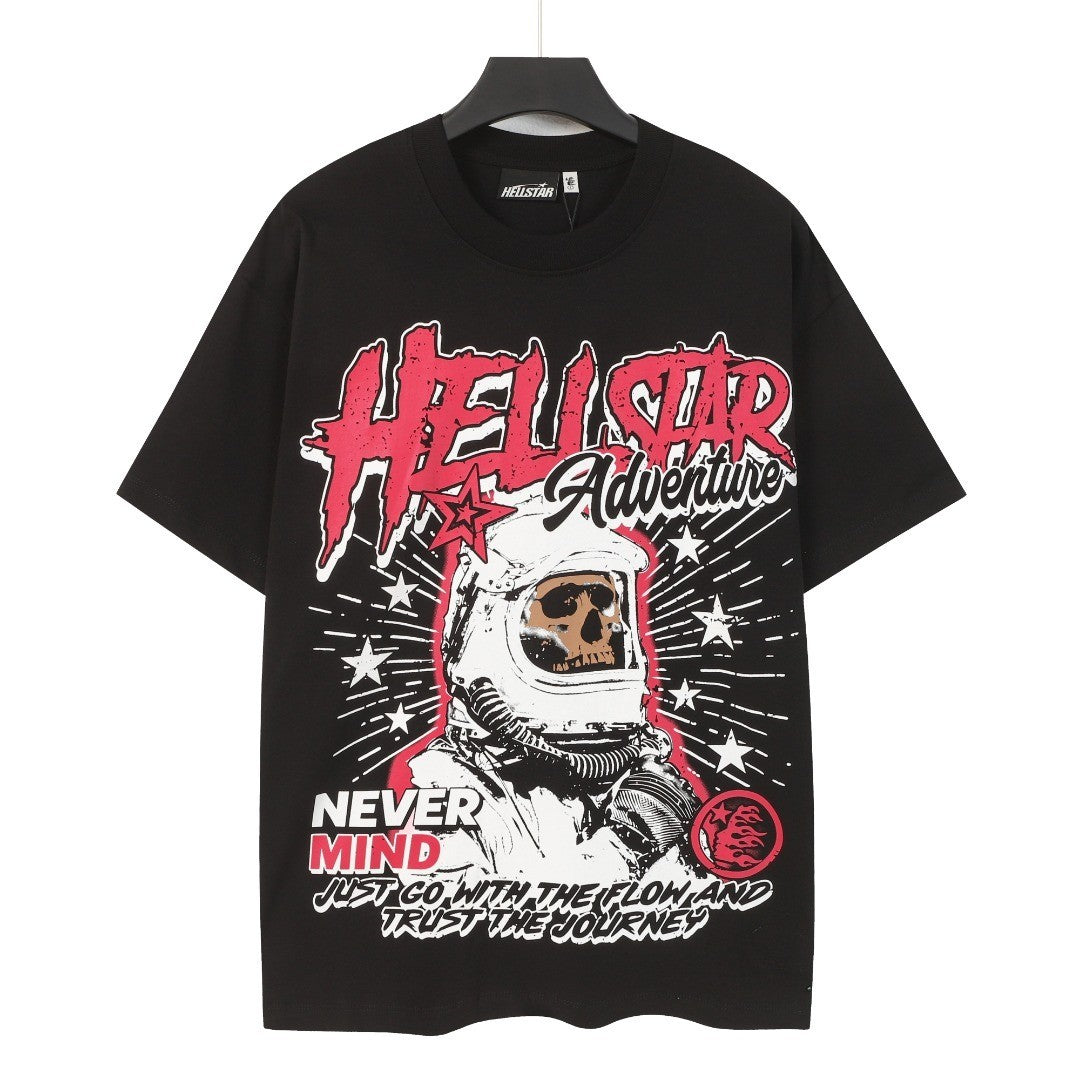 Graphic Hellstar Tee Shirt Men'S Black Cotton NEW