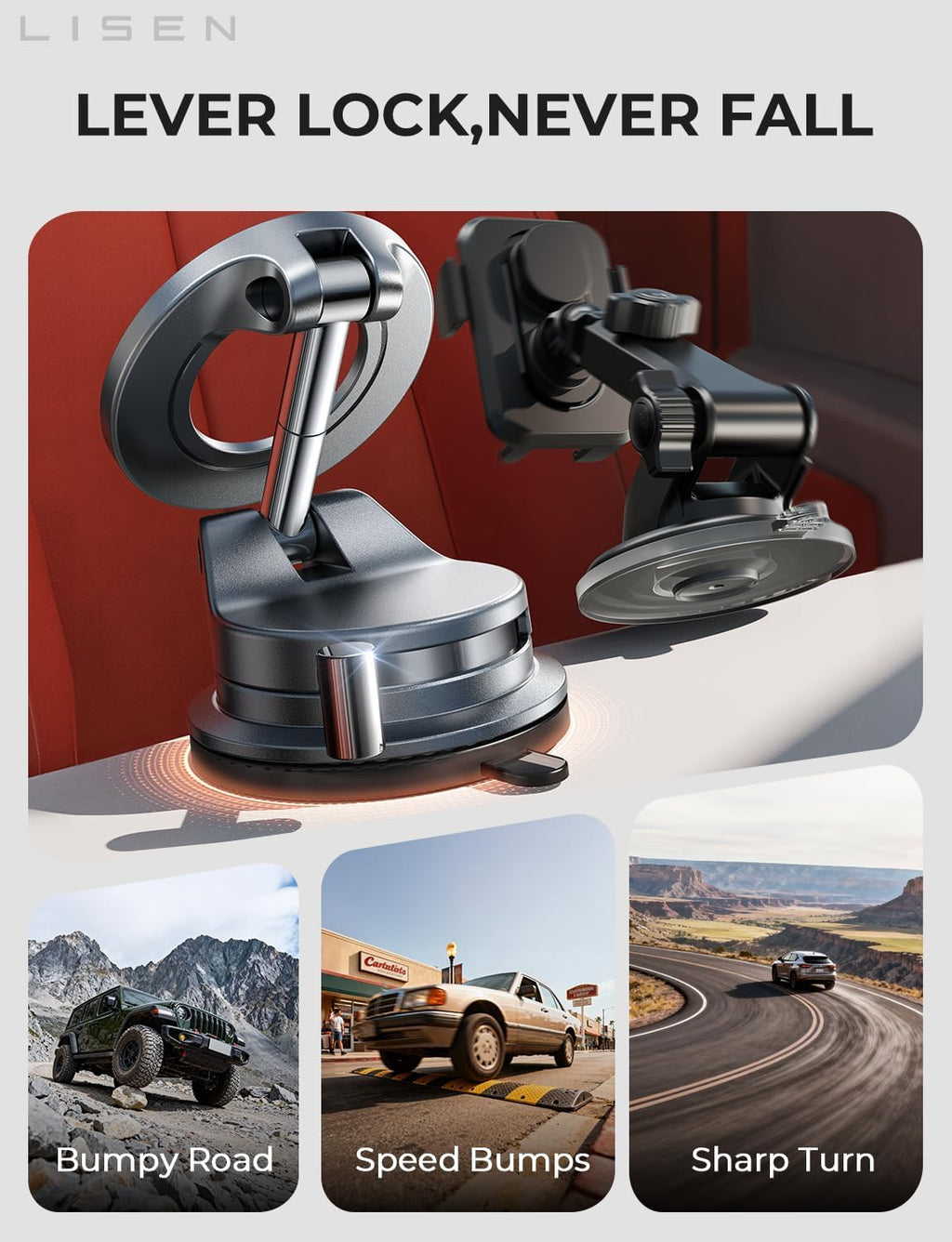 for Magsafe Car Mount, Magnetic Phone Holders for Your Car Vacuum, Phone Mount for Car Accessories for Women Men Jeep BMW, Suction Phone Holder Gifts Kits, for Iphone 17 Pro Max 16 15 14 13 12