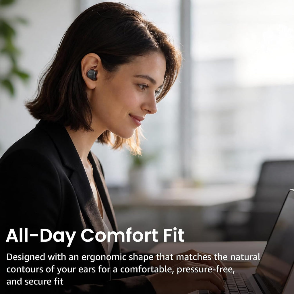 NC9 Hybrid Active Noise Cancelling Wireless Earbuds, 6 Mics ENC Clear Call, IPX8 Waterproof, in Ear Bluetooth 5.3 Headphones Stereo Bass Ear Buds 60H Playtime with LED Display 32 Eqs via APP