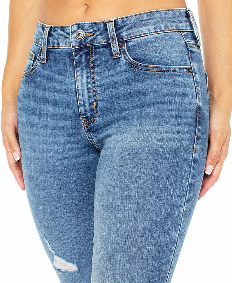 Juniors' Curvy Mid-Rise Skinny Ankle Jeans