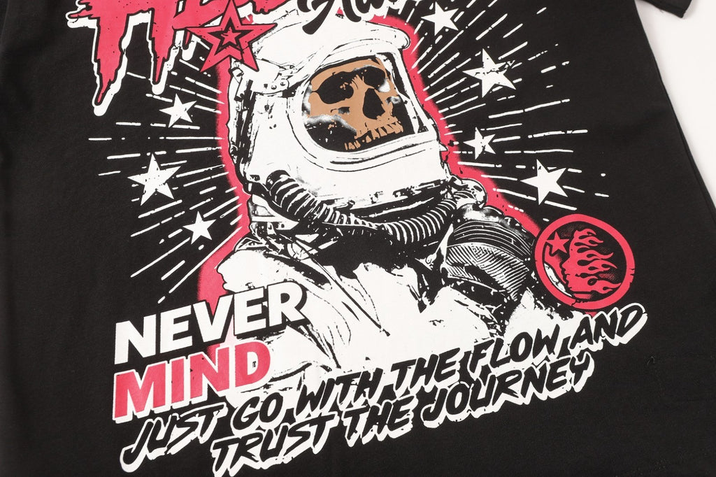 Graphic Hellstar Tee Shirt Men'S Black Cotton NEW