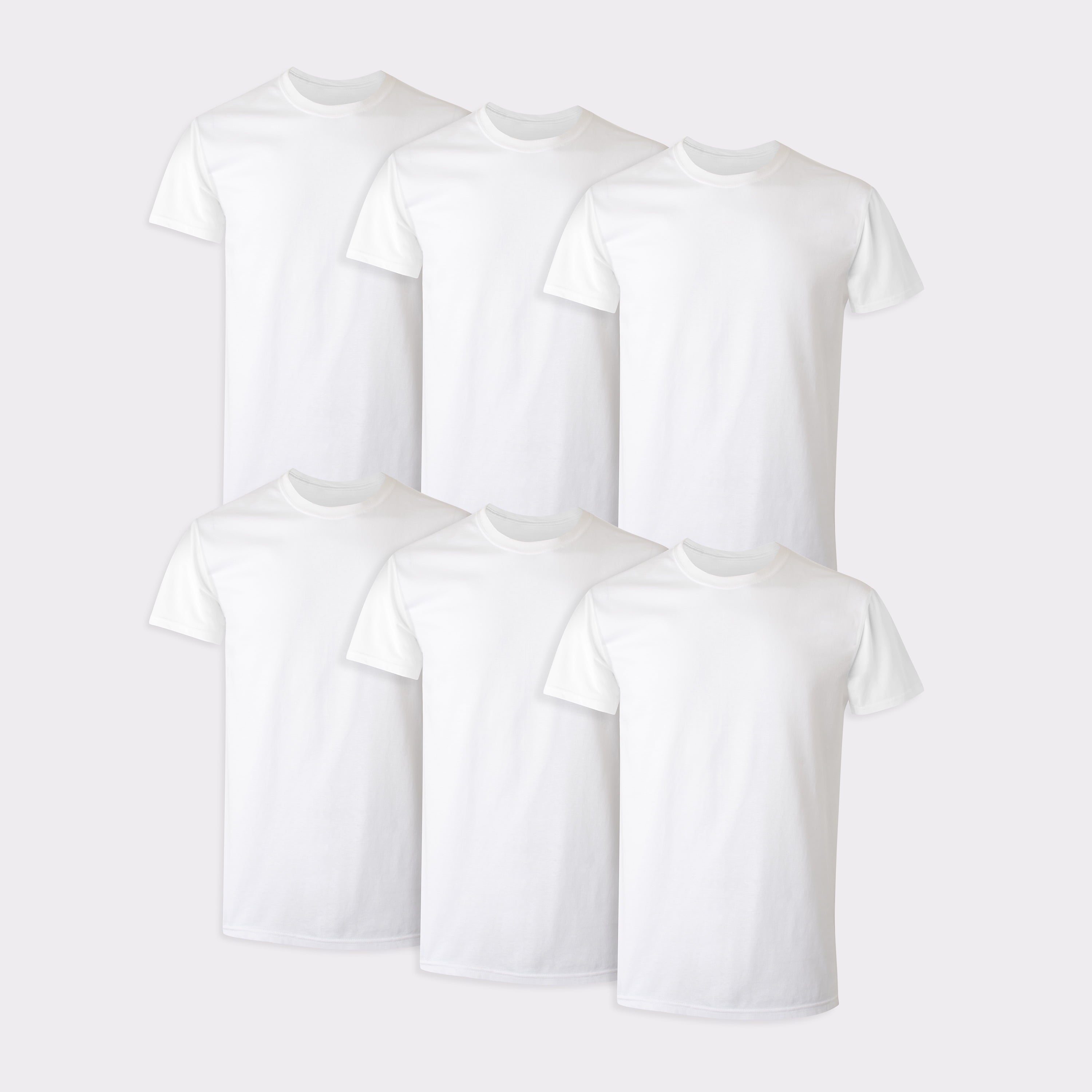 Men'S Value Pack White Crew T-Shirt Undershirts, 6 Pack