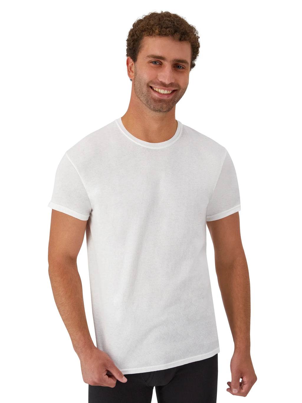 Men'S Value Pack White Crew T-Shirt Undershirts, 6 Pack