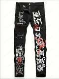 American and New Black European Washed Embroidery Jeans C260707