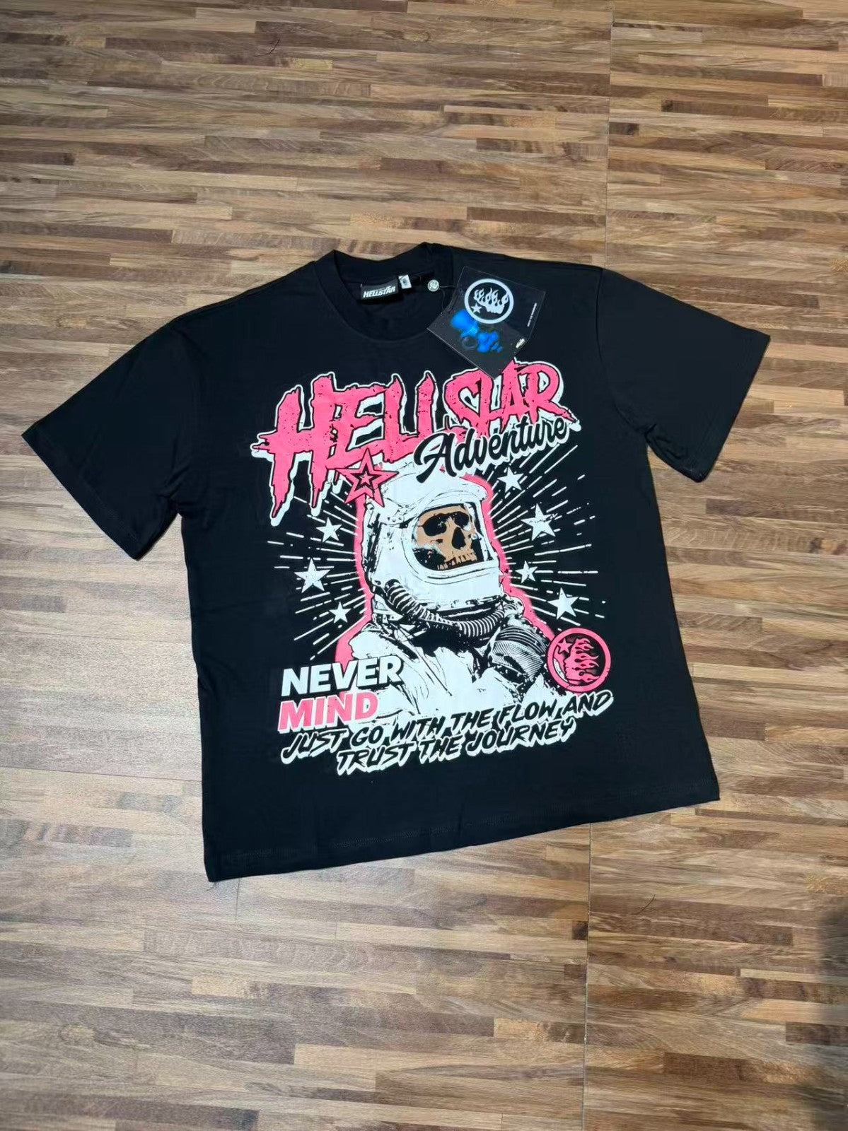 Graphic Hellstar Tee Shirt Men'S Black Cotton NEW