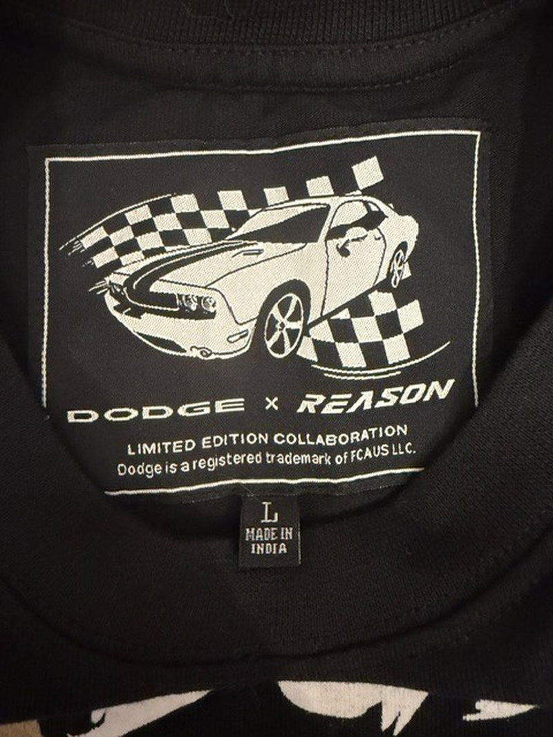 NWT Reason X Dodge Demon Graphic T Shirt Mens Large Oversized Black Tee