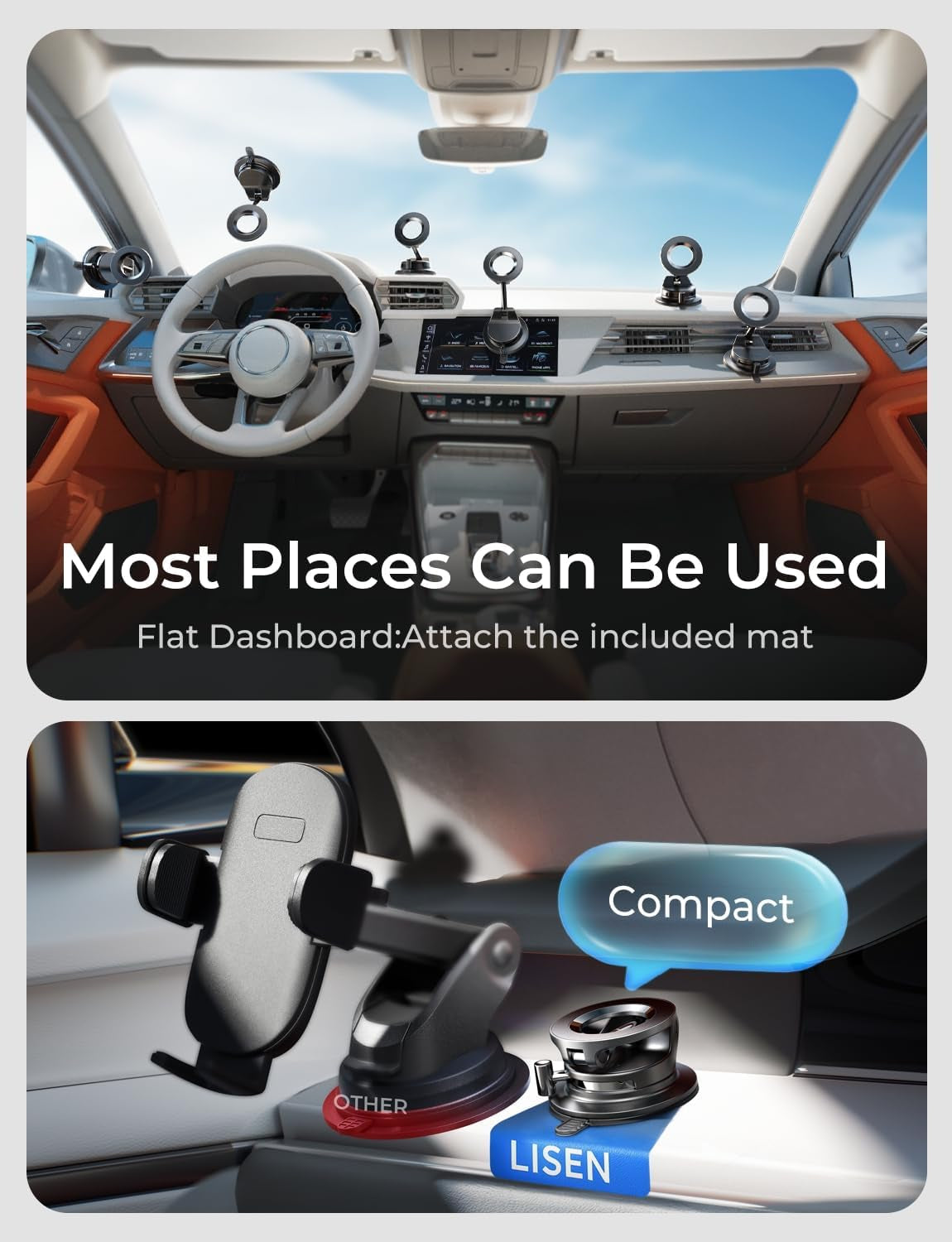 for Magsafe Car Mount, Magnetic Phone Holders for Your Car Vacuum, Phone Mount for Car Accessories for Women Men Jeep BMW, Suction Phone Holder Gifts Kits, for Iphone 17 Pro Max 16 15 14 13 12