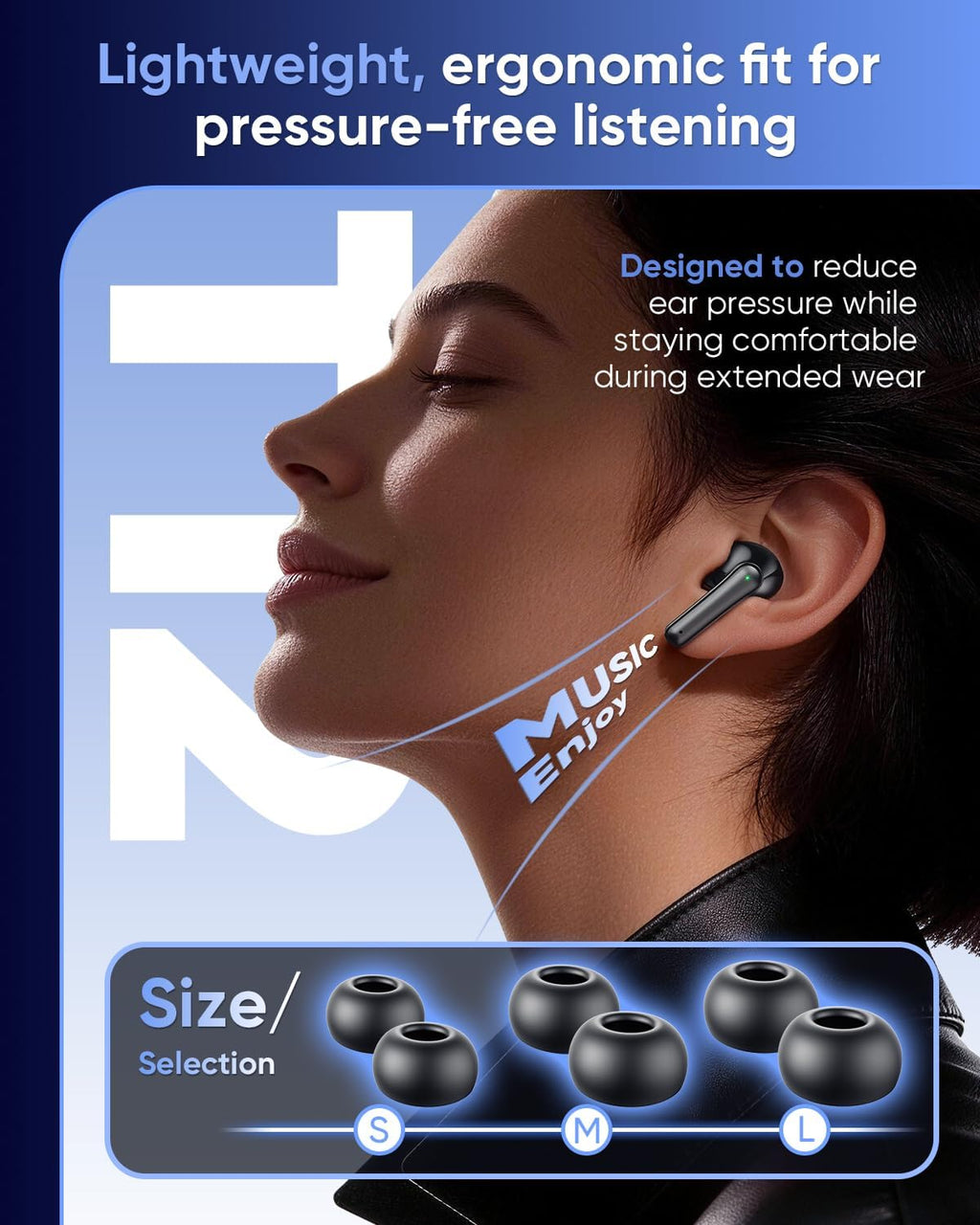Ear Buds Wireless Earbuds, Bluetooth Headphones 5.4 with 4 ENC Noise Cancelling Mic, 48H Playtime LED Display, IPX7 Waterproof, Deep Bass Stereo Headphones for Sports Workout, Black